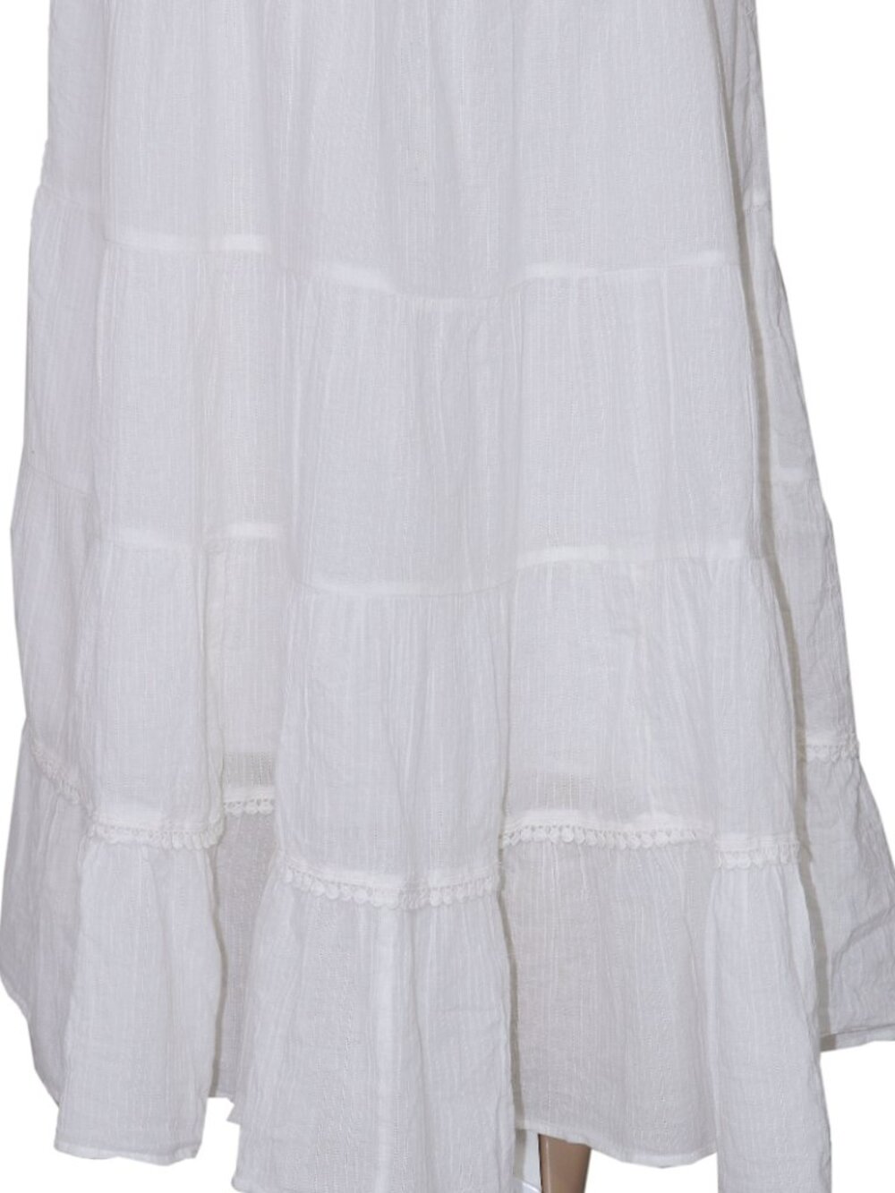 Free People Bright Side Midi Skirt High-rise Tiered Pullover Tofu L - Picture 3 of 6